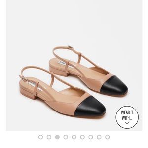 Steve Madden Belinda Tan and Black Flats